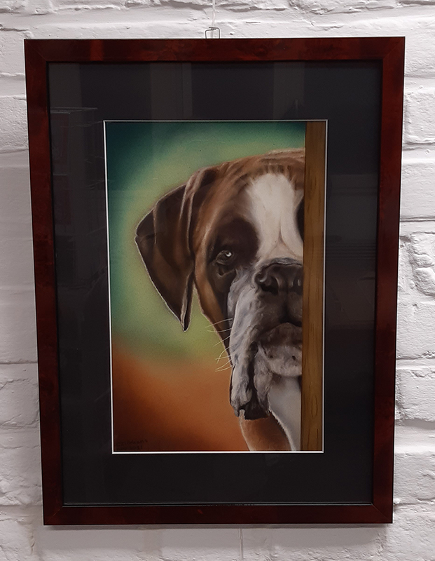 Burty - kunst en inlijsterij - portret en passe-partouts hond