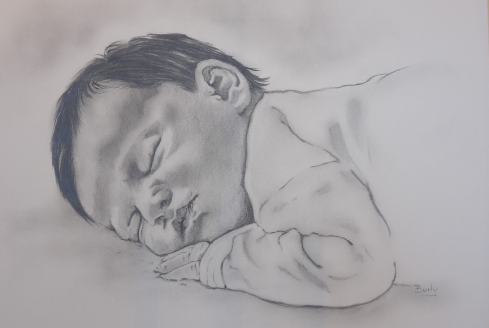 Burty - kunst en inlijsterij - portret baby